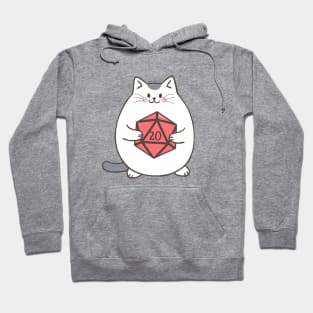 Fat Cat with Polyhedral D20 Dice Hoodie